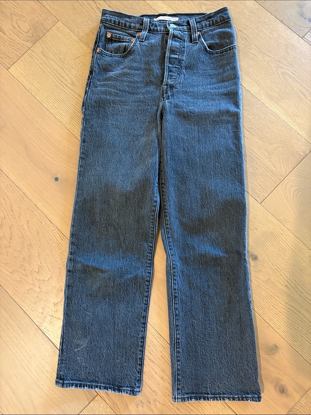 Levi's Ribcage Straight Ankle Jean Black Denim